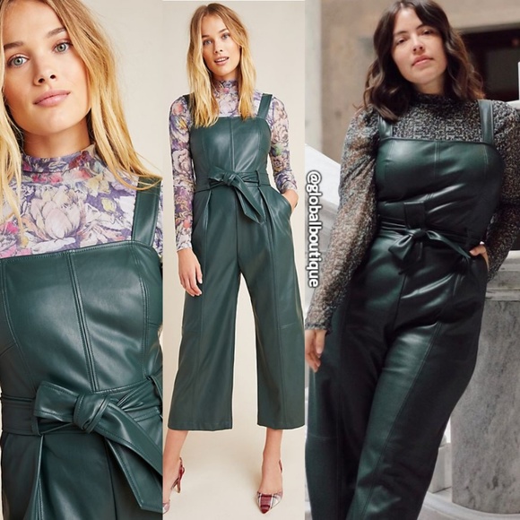 green leather jumpsuit